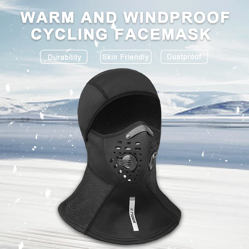 Winter Cycling Full Face Mask Fleece Thermal Bicycle Cap Windproof Anti-Dust Cycling Balaclava Skiing Skating Outdoor Hat