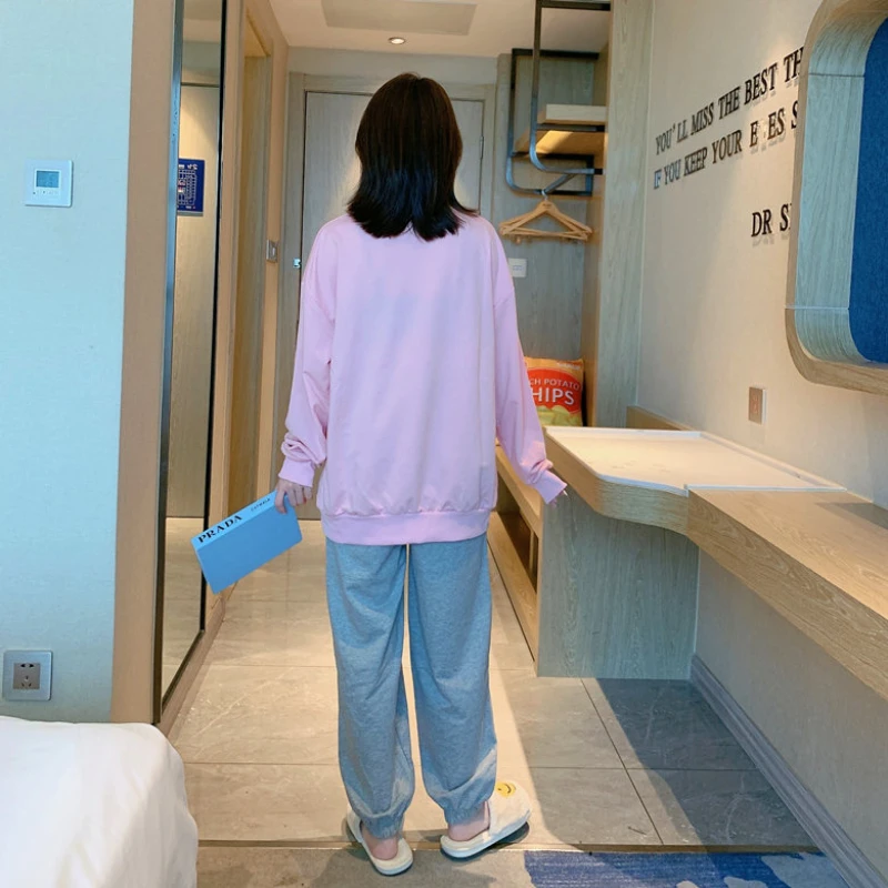 Disney Mickey Mouse Pyjamas Set Ladies Winter Long Sleeve Nightie Sleepwear Soft Pajamas 2 Piece Set Home Tops Pajamas Autumn