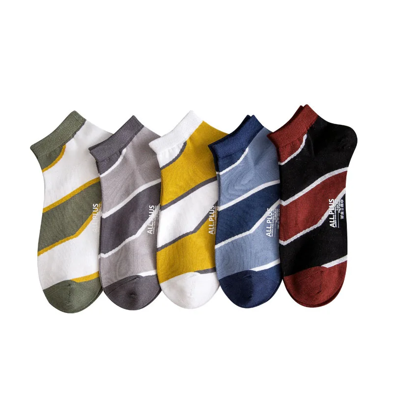 

Men Socks Fashion New Low Cut Sports Ankle Socks Bamboo Fiber Breathable Striped Casual Men Shallow Mixed-Color High Quality