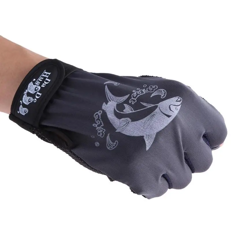 1 пара 3 Половина Finger перчатки для рыбалки Skidproof устойчив на пол пальца катания