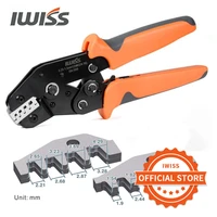 iwiss sn 58b crimping plier ratchet crimper tool 0 25 1 5mm%c2%b2awg24 16 for duponttejstmolex terminal wire electrode cutting die
