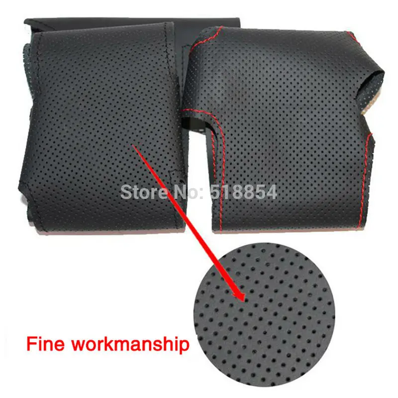 Черная кожаная ручная прошивка крышка рулевого колеса автомобиля для Audi A6 2000 - 2004