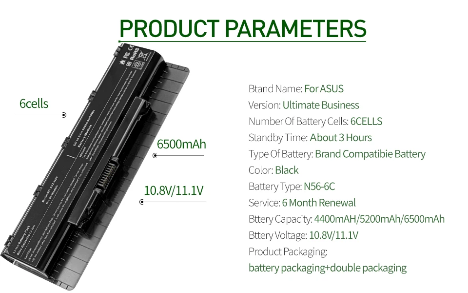 4400 мАч аккумулятор для ноутбука ASUS N76 N76V N76VB N76VJ N76VM N76VZ R401 R401J R401JV R401V R401VB R401VJ R401VM R401VZ R501 R501D