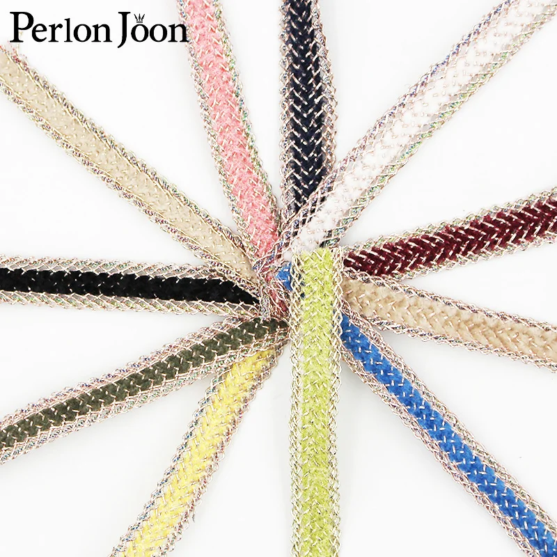 

100 ярдов, 12 мм, разноцветная лента с золотой нитью, отделка для одежды, обуви, шляп, украшение для дома, фотолента ZD0392