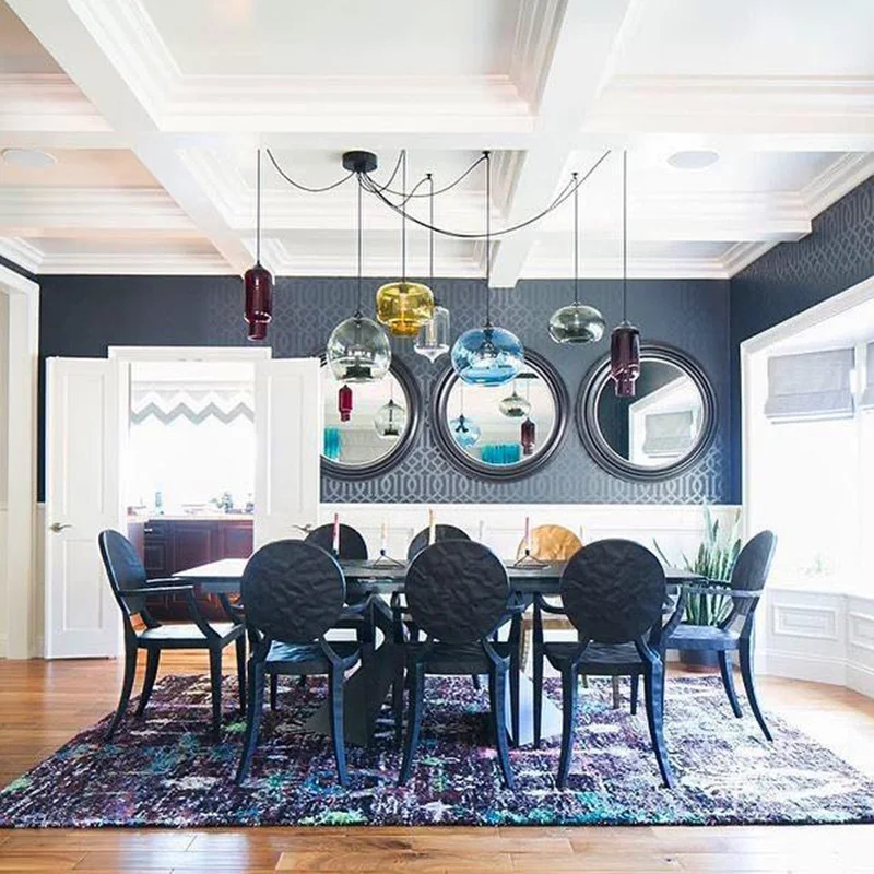 Разноцветные стеклянные светодиодсветодиодный подвесные светильники E27 в