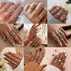 Богемный набор колец на палец, женские кольца для девочек, аксессуары bagues, позолоченные ювелирные изделия, винтажные кольца