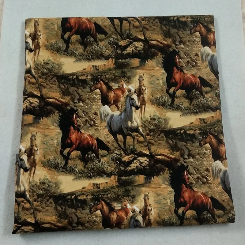 Яркая хлопковая ткань с 3D рисунком лошади 50x105 см животных пэчворк для одежды