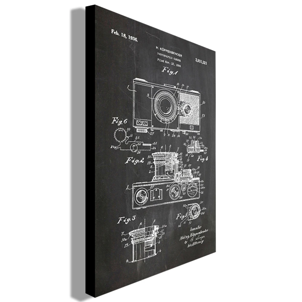 Винтажная фотокамера с изображением глобуса декоративная роспись Ретро плакат