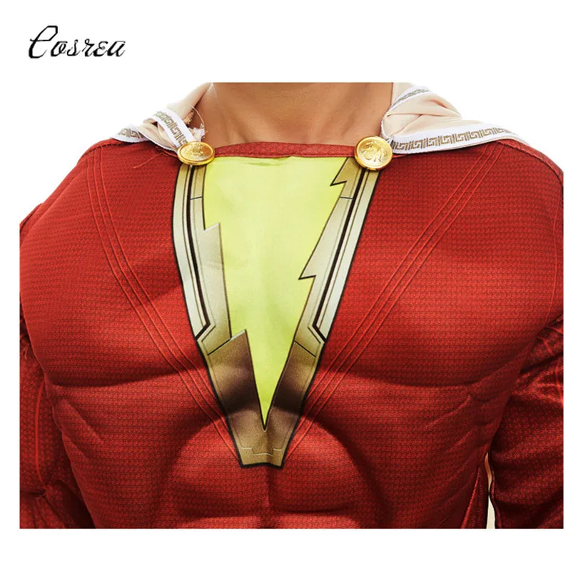 Детский костюм Shazam на Хэллоуин с накидкой, костюм Billy Batson, боди, Comic Con, Детский комбинезон Shazam для мальчиков, вечерние комбинезоны, униформа
