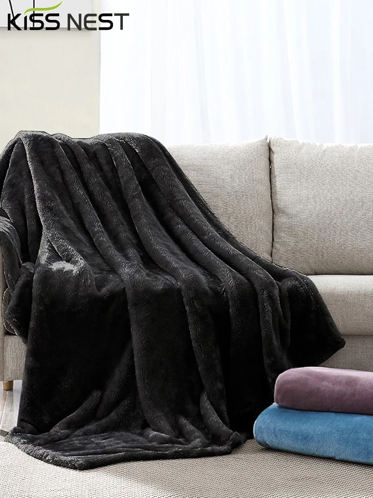 

Plain Color Multipurpose Flannel Blanket Cover for Bedroom Beds Sofa Car Travel Baby Adult Pet,19 Colors