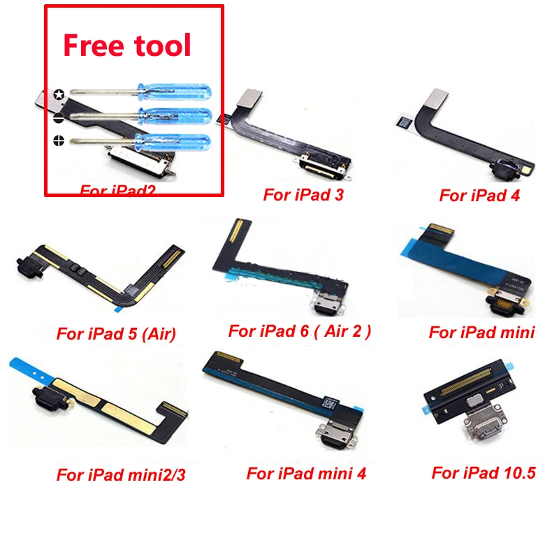 Оригинальные запасные части ленты для порта зарядки Apple iPad 2 3 4 5 6 Air 1/2 Mini1 Micro USB
