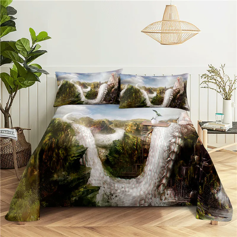 

Fairy Fantasy 0.9/1.2/1.5/1.8/2.0m Digital Printing Polyester Bed Flat Sheet With Pillowcase Print Bedding Set