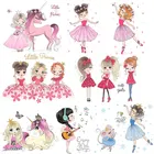 Термоклейкие нашивки с изображением балерины для одежды, полоски, термоклейкие виниловые нашивки с изображением героев мультфильмов, значки с аппликацией