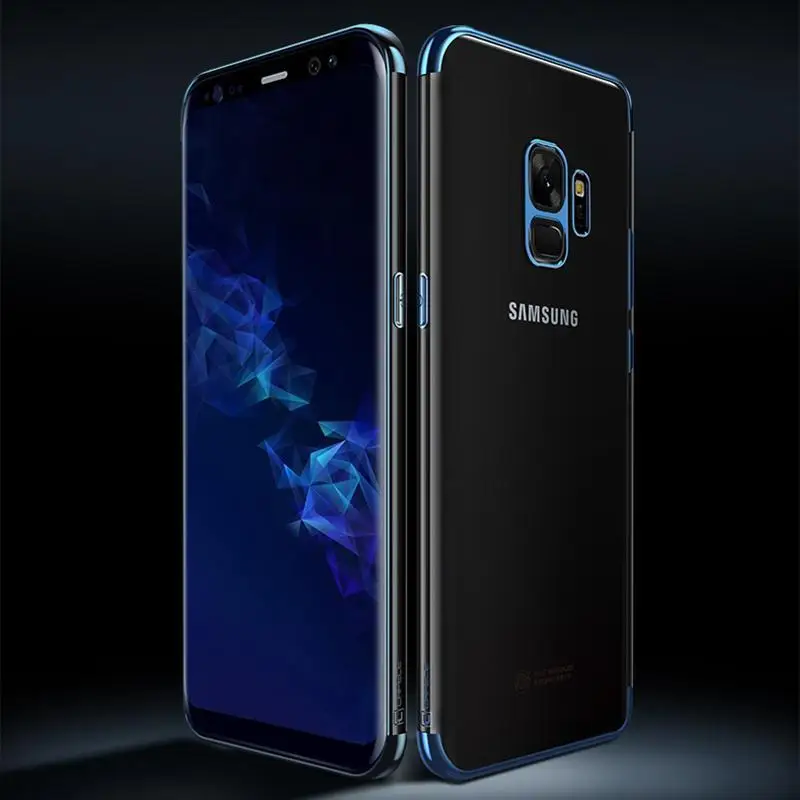 

For Samsung Galaxy S9 Case Luxury Soft Silicone Clear Transparent Plating Cover For Samsung S9 Plus S9Plus Phone Cases