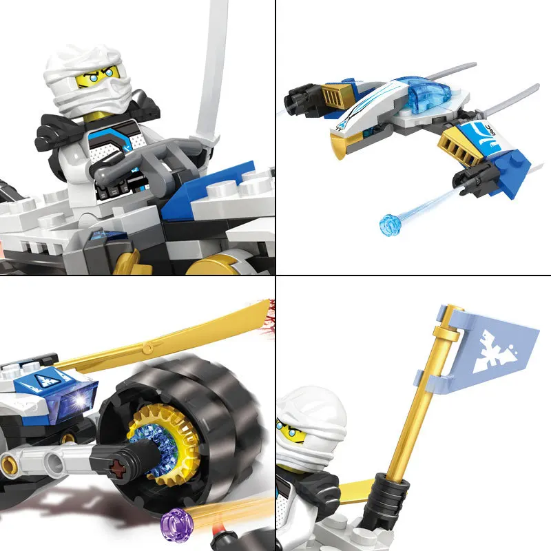 360pcs ЛЕГО Ninja Street Race of Snake Jaguar Совместимые Строительные Блоки 70639 Ninjago moto Кирпичи