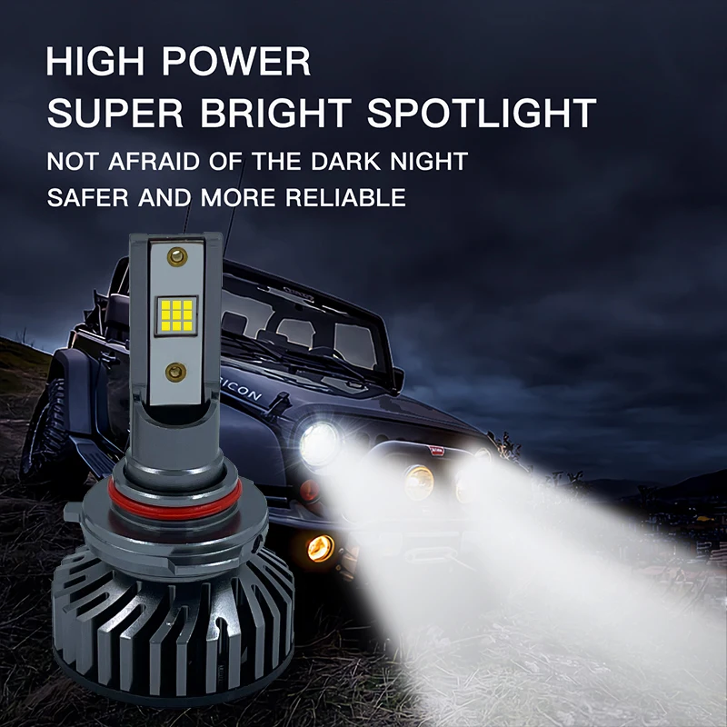 

OKCFTC H7 LED H4 H1 H3 H8 H9 H11 9012(HIR2) 9005 9006 Automobile headlight bulb Turbine automatic fog light 80W 18000LM 12V 24V