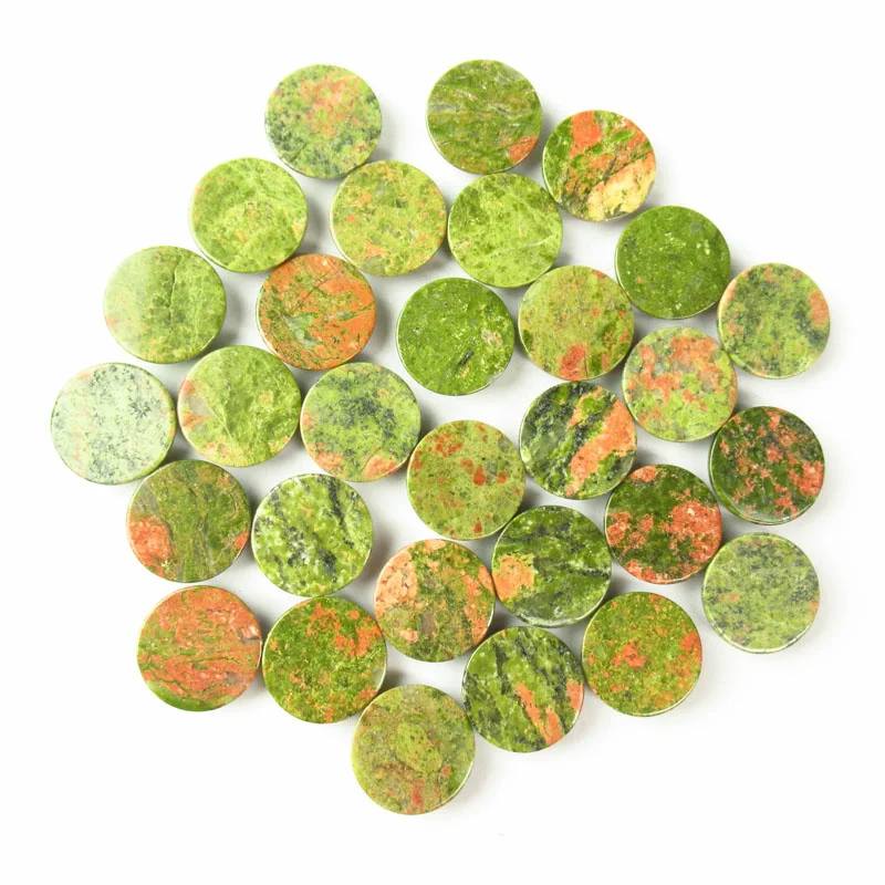 10 шт. 20x6 мм Оптовая Продажа высококачественный круглый кабошон из унакита для