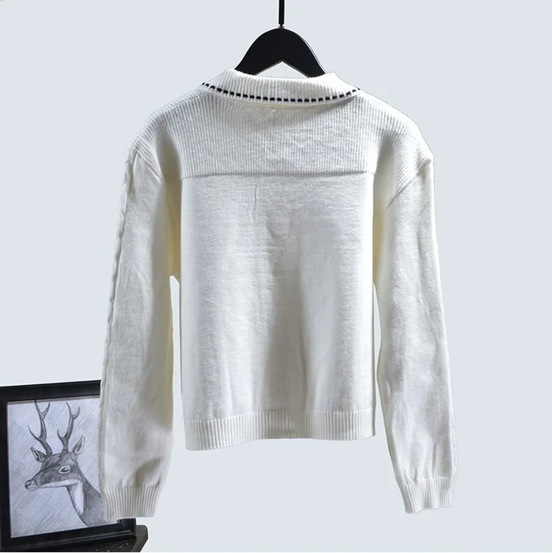 

Loose Knitted Sweater Cardigan Long Sleeve Sweater Women 2020Autumn All-match Lazy Wind Casual Rope Sweater Fashion Sueter Mujer