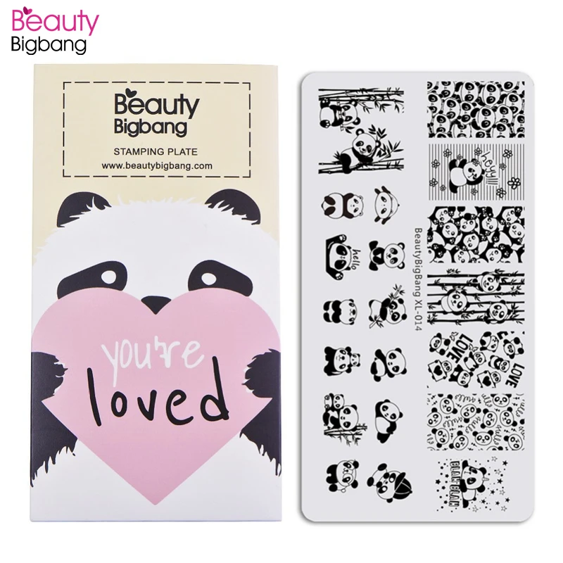 BeautyBigBang 6*12 см милые панды для штамповки ногтей пластины для штамповки собаки кошки изображения из нержавеющей стали для дизайна ногтей шаблонные штампы пластины