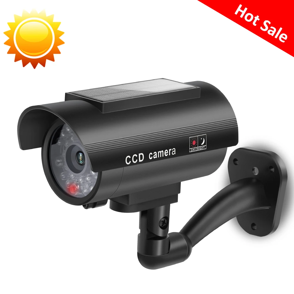 

Simulation Dummy Fake Camera Solar Power Waterproof Outdoor Indoor Security CCTV Surveillance Camera Bullet Flashing LED Light
