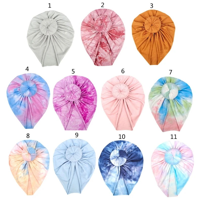 

11 Colors Infant Headbands Cotton Knot Turban Headwear For Girls Spandx Stretchy Beanie Hat Baby Hair Accessories