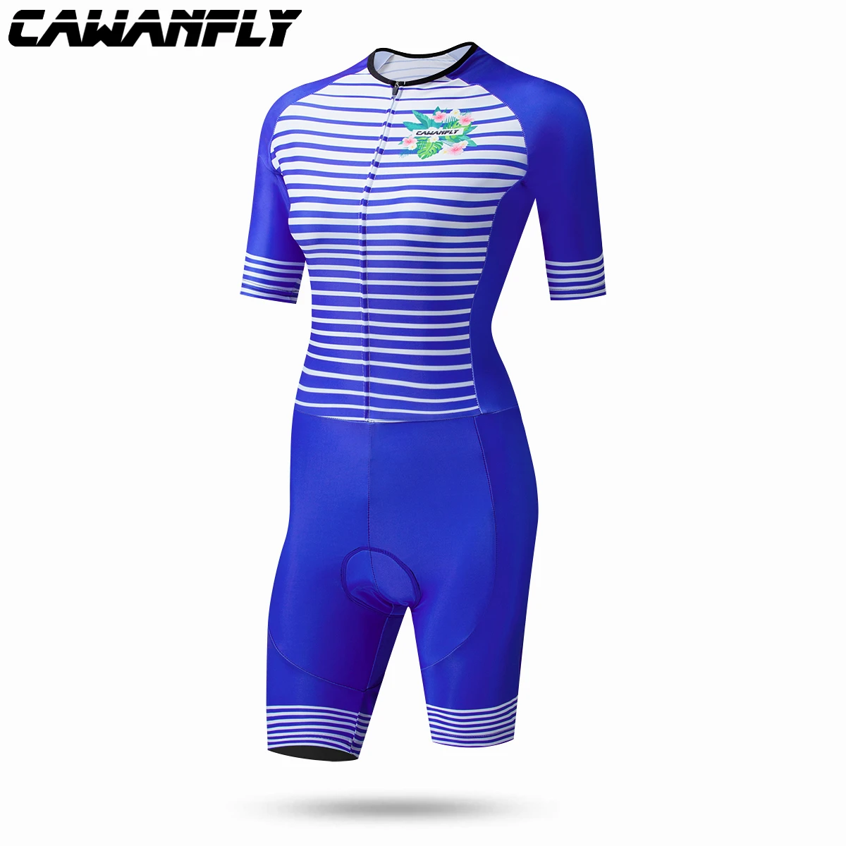 Синий женский комбинезон с коротким рукавом 2019 профессиональный костюм для