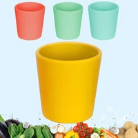 portable pure color baby snack cup anti scalding food grade silicone water cup learn to drink cup for children j60b