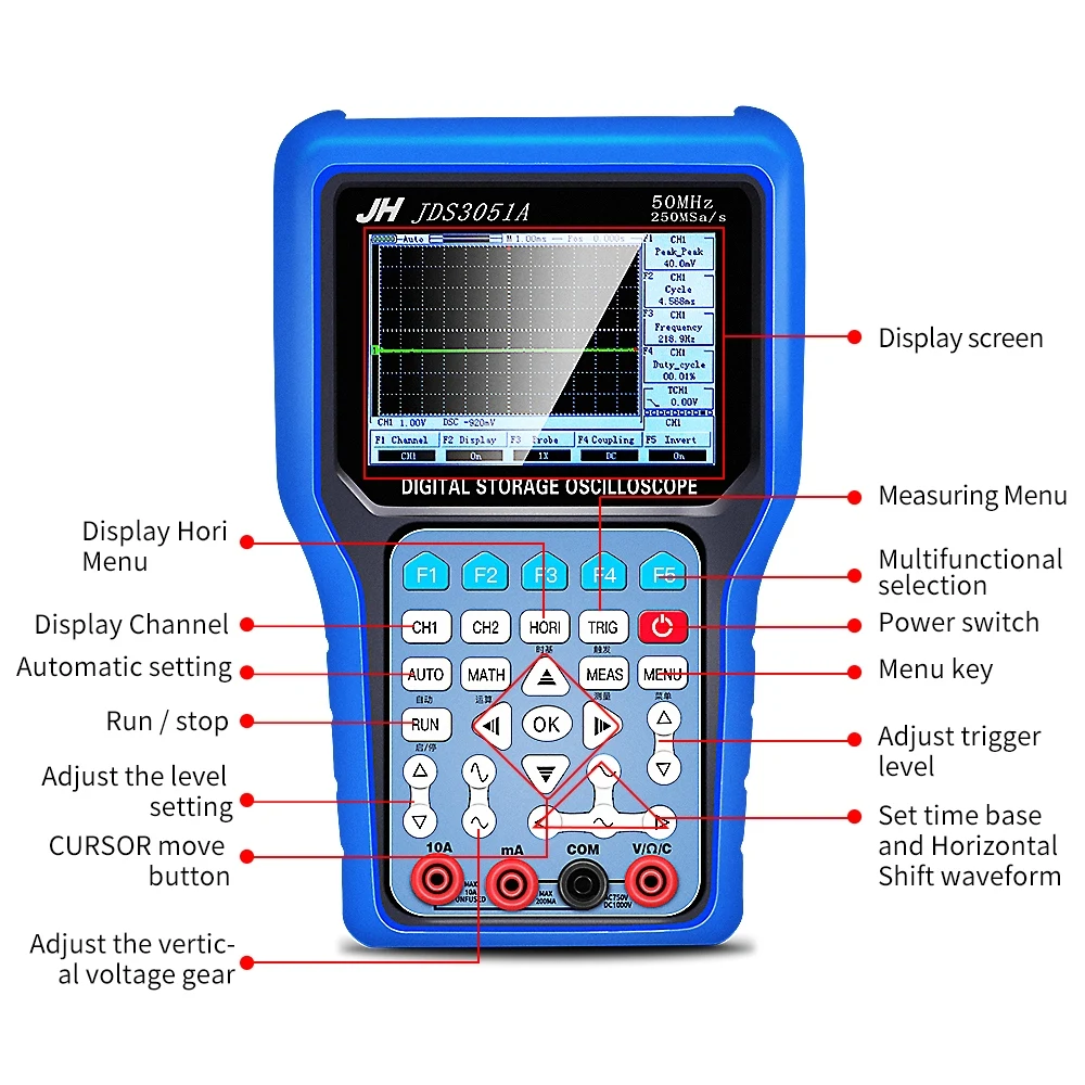 Jinhan Handheld Oscilloscope JDS3051A JDS3072E JDS3082A 6000 US Portable Counting Multimeter Electronic Measuring Instrument | Инструменты