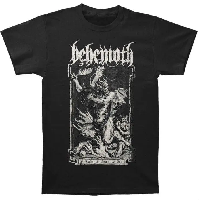 Футболка с надписью Behemoth O Father черная сатановая металлическая польская