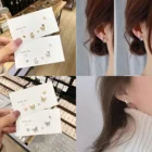 Минималистичные серьги Стразы в форме бабочки для женщин корейский стиль серьги-гвоздики в форме бабочки для девочек ювелирные изделия для вечеринки свадьбы аксессуары