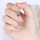 Серьги-кольца Huitan с двумя отверстиями для ушей, модные цепи серебристого цвета с черной звездой и кубическим цирконием, модный подарок, бижутерия, 1 шт.