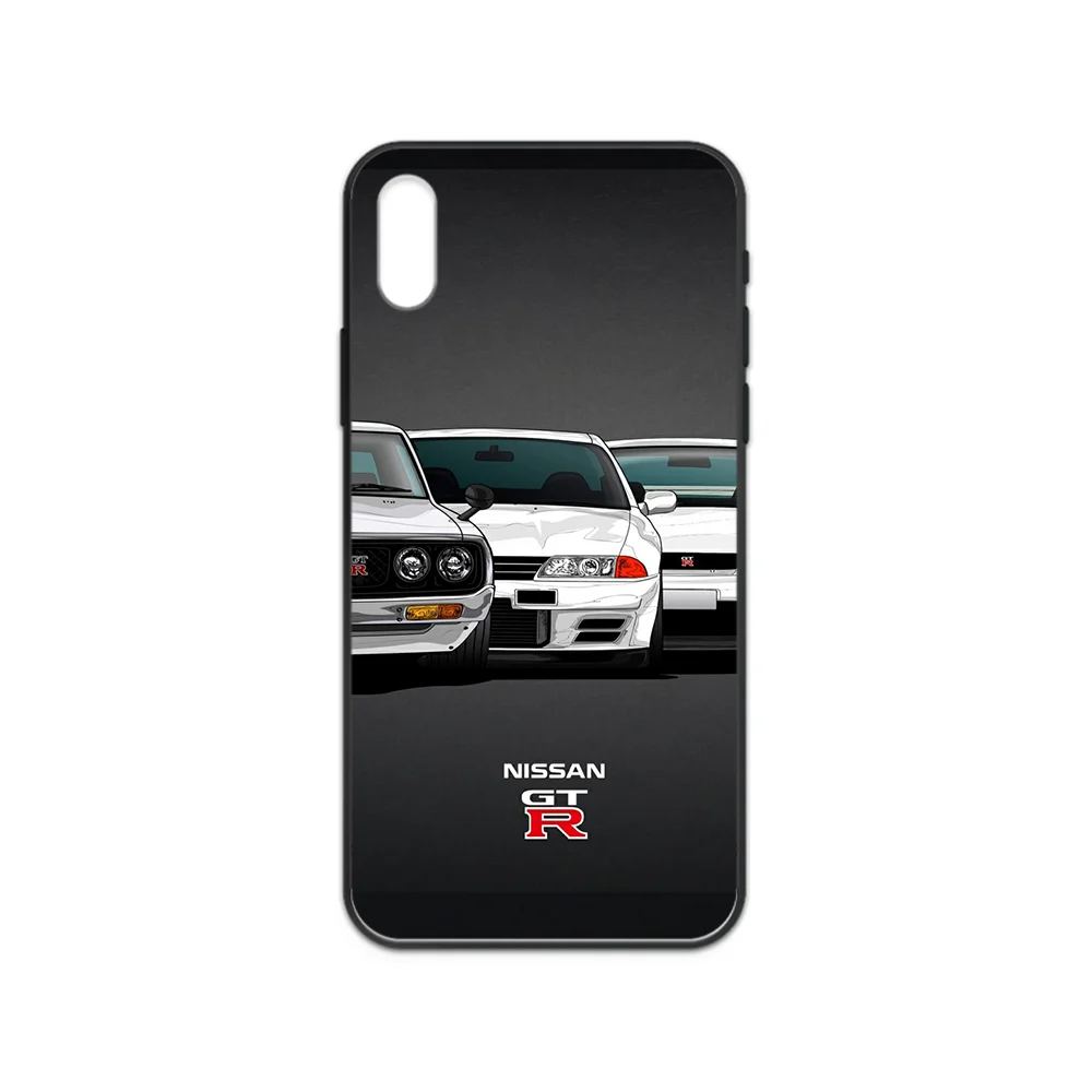 

cool luxury GTR Car Phone case cover hull For iphone 4 4s 5 5S SE 5C 6 6S 7 8 plus X XS XR 11 PRO MAX 2020 black waterproof