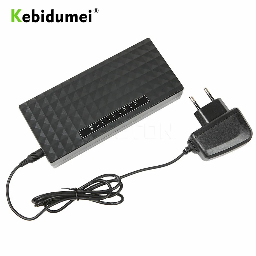Kebidumei 8 портов пластиковый сетевой коммутатор гигабитный Настольный RJ45 Ethernet 1000