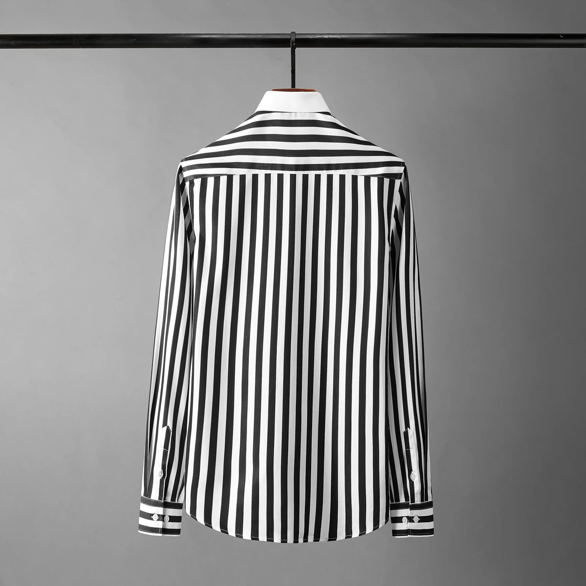 Stripe High Vertical Quality Long Sleeve Mens Dress Camisa Masculina Plus Size 4xl Party Male Shirts | Мужская одежда