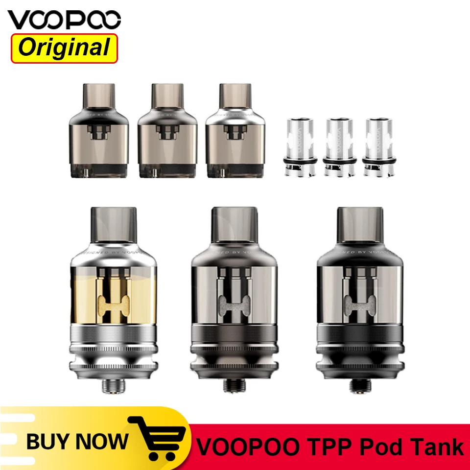 Оригинальный пустой картридж VOOPOO TPP Pod Tank 5 мл с DM1 DM2 Coil для Drag 3 X Plus Kit Vape