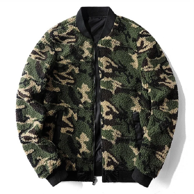 Korean Style Fashion Self-cultivation Double-sided Wear Jacket Plus Velvet Warm Air Force Flight Suit Winter Men's Jacket