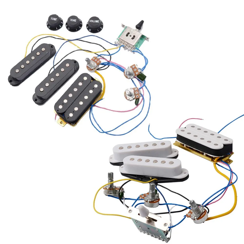 

ST Electric Guitar Pickups Wiring Harness Prewired 5-Way Switch 2T1V SSH 48mm/50mm/52mm Pickups Full Line Bass Accessories