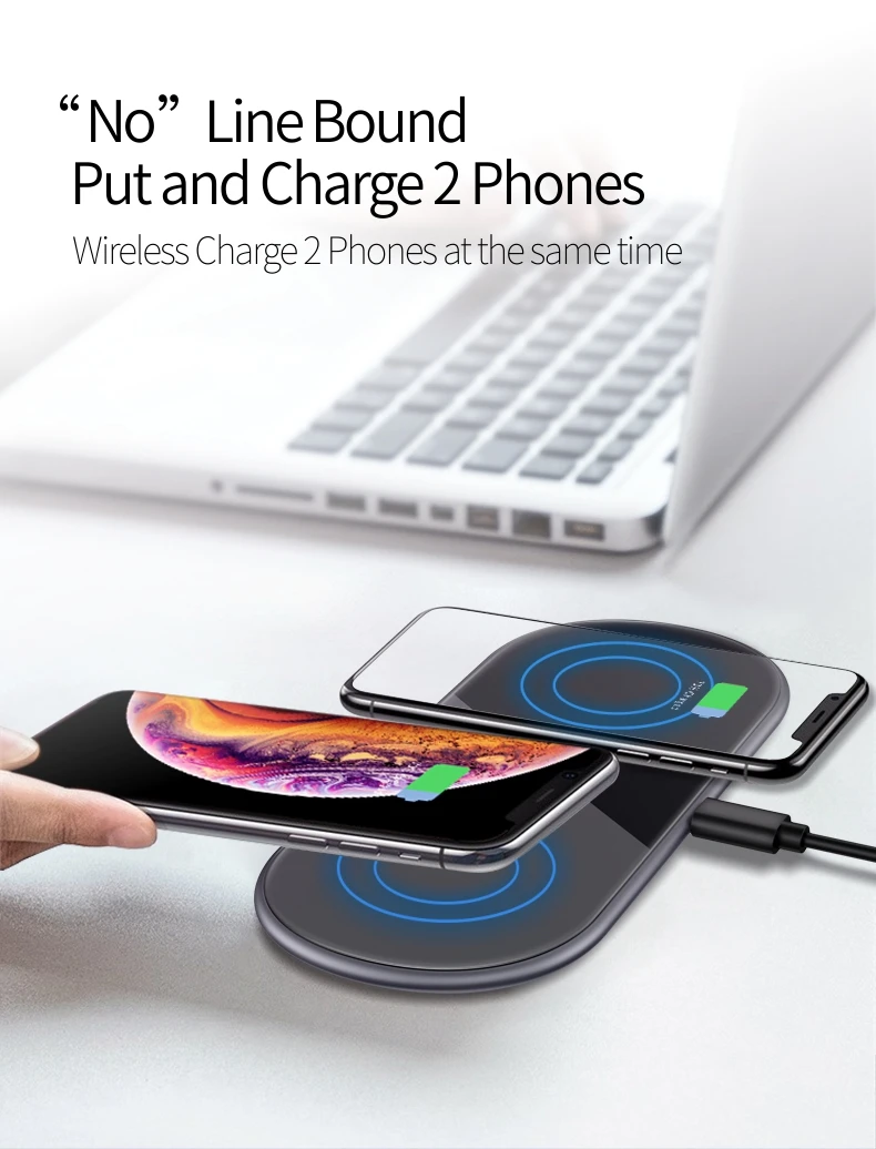 Смартфон двойной 15 Вт Беспроводное зарядное устройство s для iPhone 11 pro 8Plus X XR XS MAX зарядное устройство для телефона зарядная станция для samsung S9 S10 S7