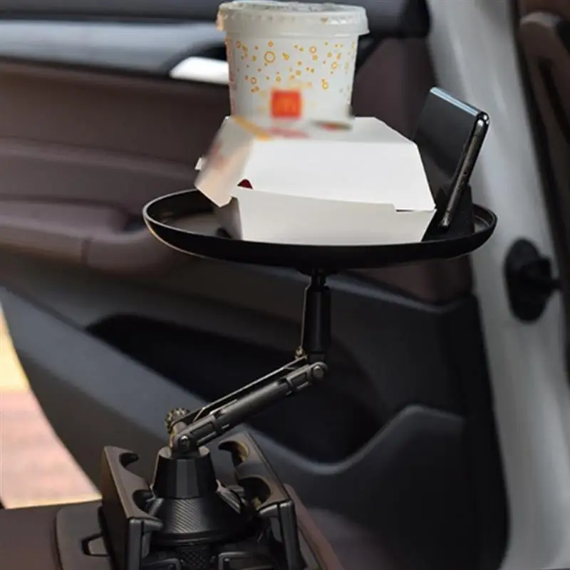 car tray table adjustable car food tray with phone holder mount car food table for cup holders beverage bottle car swivel tray free global shipping