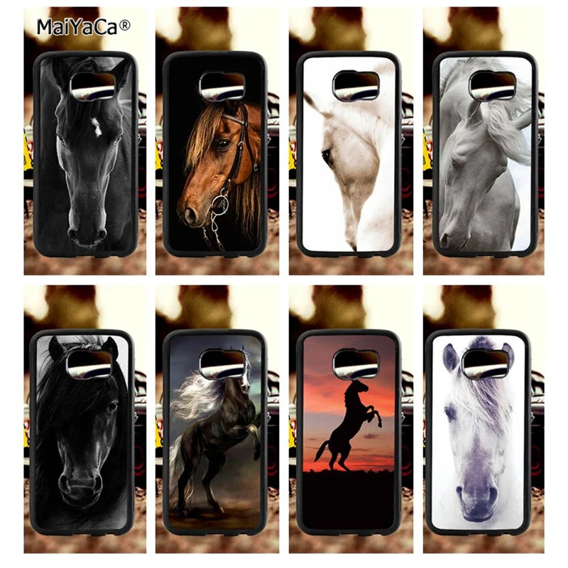 Мягкие чехлы для телефонов MaiYaCa Mustang horse animal из ТПУ с краями samsung s6 edge plus s7 s8 s9 s10 lite e