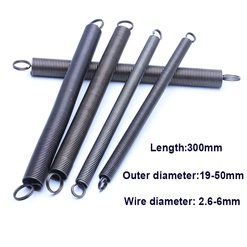 

1Pcs Steel Extension Springs with Loop Ends Tension Expanding Spring Double Loop OD 19-50mm Length 300mm Wire diameter 2.6-6mm