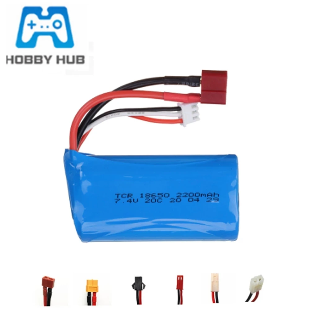 7,4 V 2200mAh 18650 Lipo батарея для дистанционного управления Вертолет игрушки детали оптом 7,4 V 1500 mAH Lipo батарея JST/SM/T/SM4P разъем