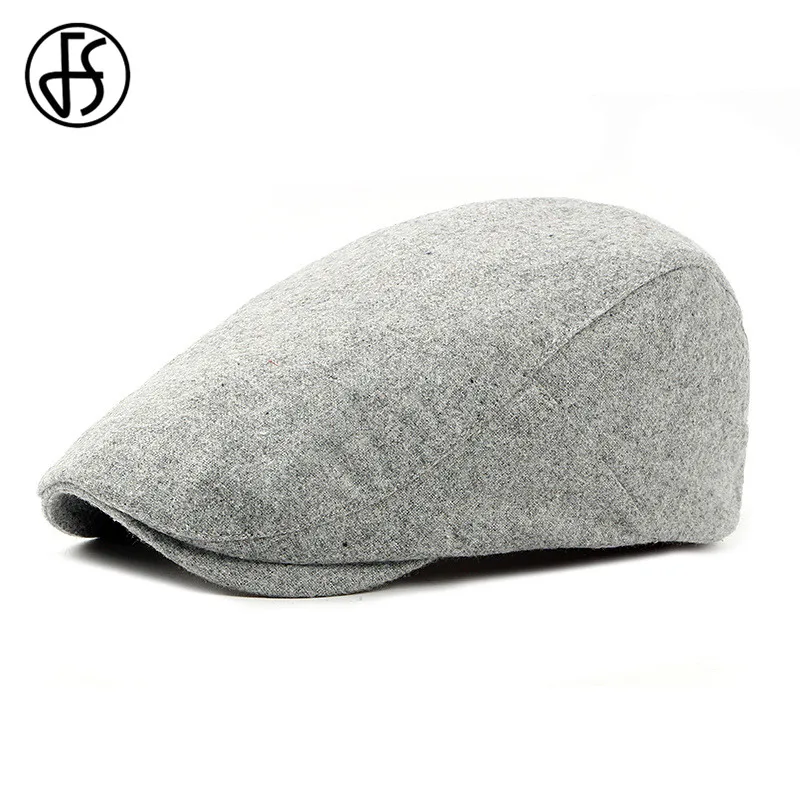 Light Grey beret FS, модные хлопковые черные береты, шапки, винтажные, Осень-зима, головные уборы для мужчин и женщин, Повседневная плоская шляпа, таксистка,, Chapeau Homme - Цвет: Light Grey beret
