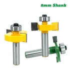 Концевая фреза с Т-образным хвостовиком 8 мм, 1 шт., с подшипником, фреза с Т-образным пазом, деревообрабатывающий инструмент для дерева MC02091