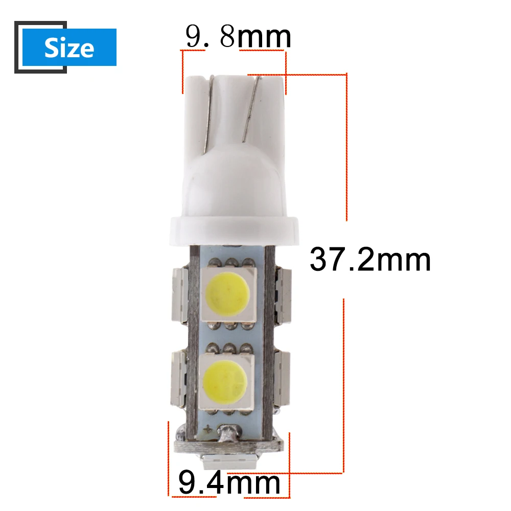 100 шт. светодиодные лампы 24 В DC W5W 194 T10 5050 9 SMD | Автомобили и мотоциклы