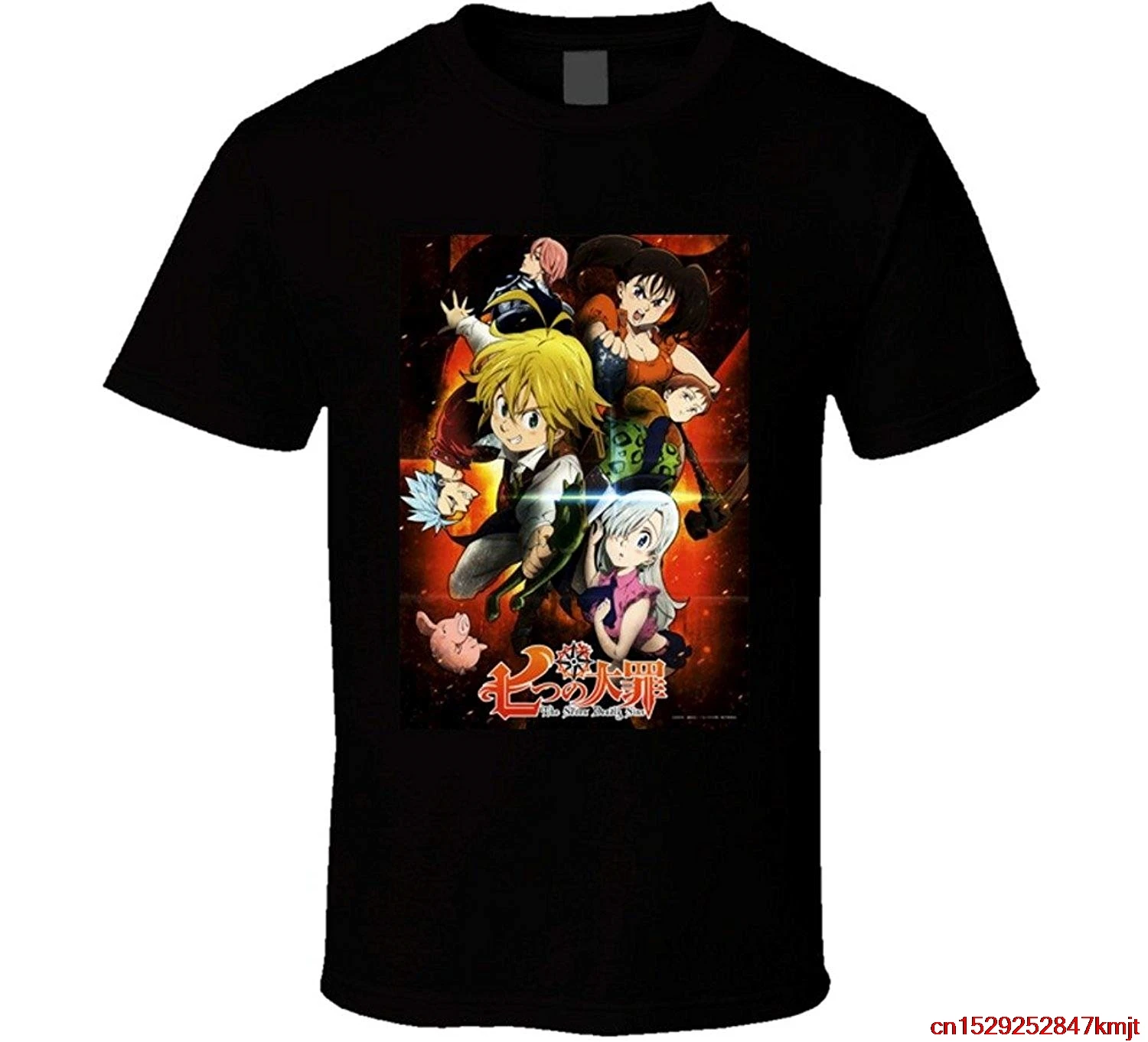 FGHFG smith Мужская забавная футболка из 100% хлопка с аниме Семь мертвых Грехов|Мужские