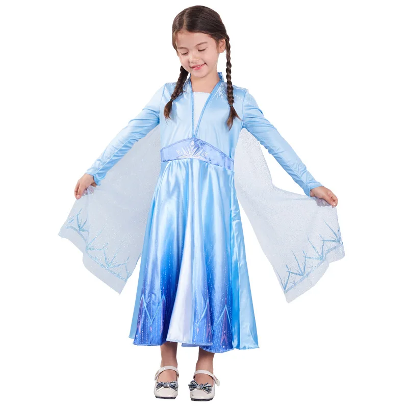 2020 г. Новое платье для девочек одежда комплект принцессы Эльзы и Анны