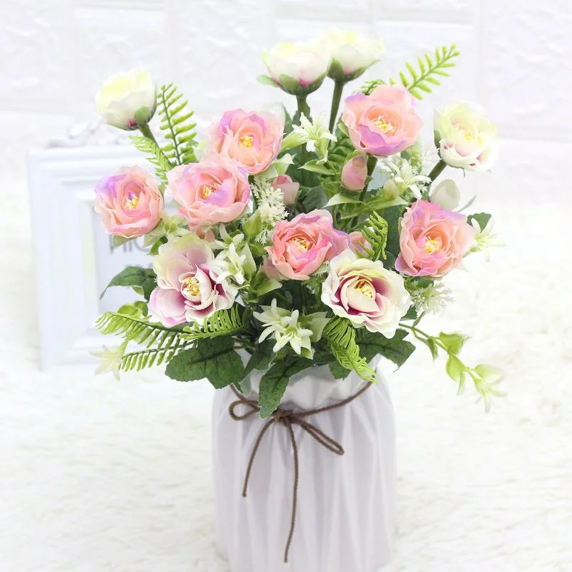 

Northern Europe Artificial Flower A Bouquet Of Roses 6 Heads of Lulian Imitation Plants Wedding Decoration Rose Holding Flowers