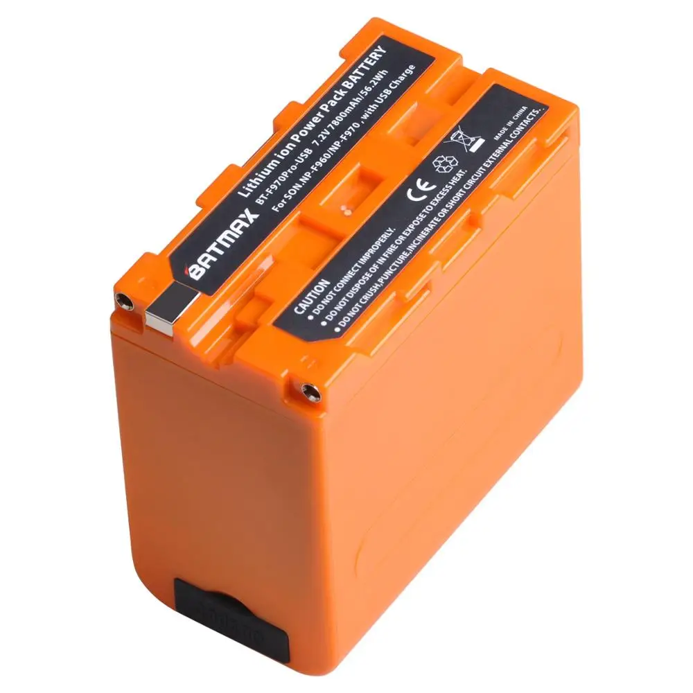 1 Battery Batmax 7800 мА/ч, NP-F960pro NP-F970pro F960 F970 Батарея с зарядным устройством USB Выход для sony PLM-100 CCD-TRV35 MVC-FD91 MC1500C L50 - Цвет: 1 Battery