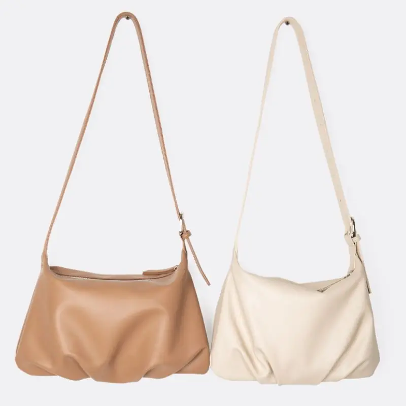 

Coolcept Ins Style Shoulder Bag For Women Pu Leather Pleated Women'S Pouch Simple Female Cross Body Bag Messenger Bag Foe Women